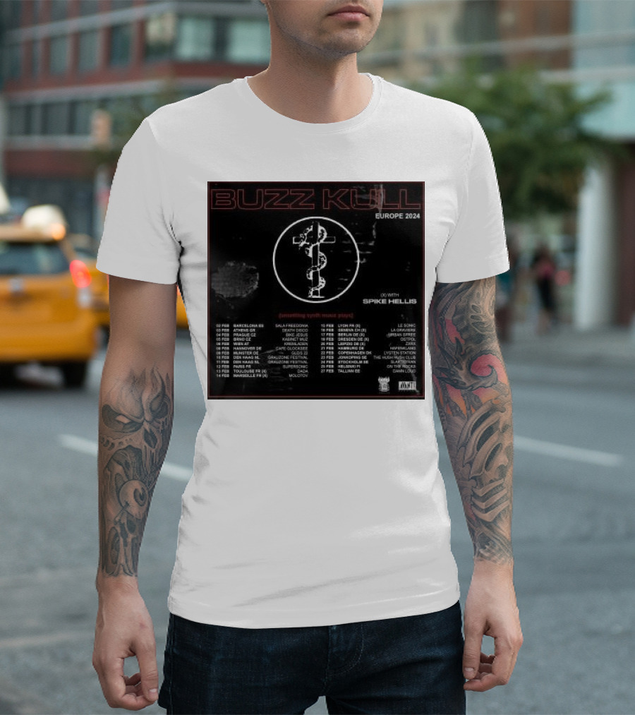 Buzz Kull Europe 2024 Tour Presenting Synth Music Live with Spike Hellis T-Shirt