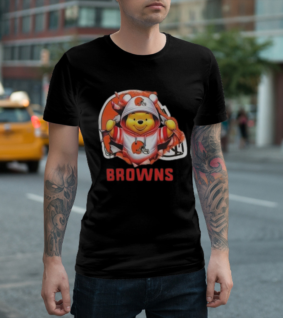 Pooh Cleveland Browns Football Team T-Shirt