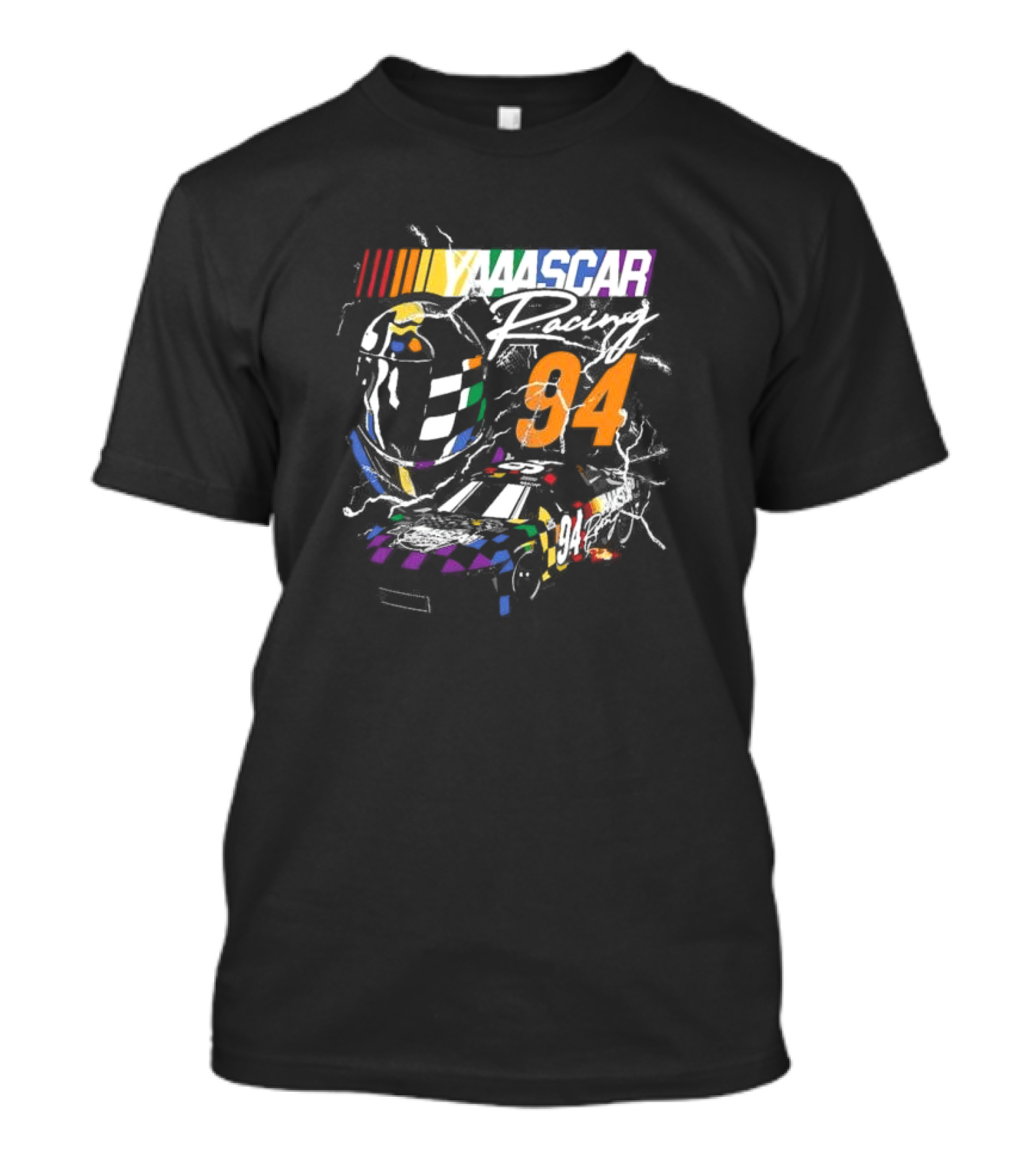 94 YAAASCAR Racing Checkered 2024 NASCAR Helmet Car T-Shirt