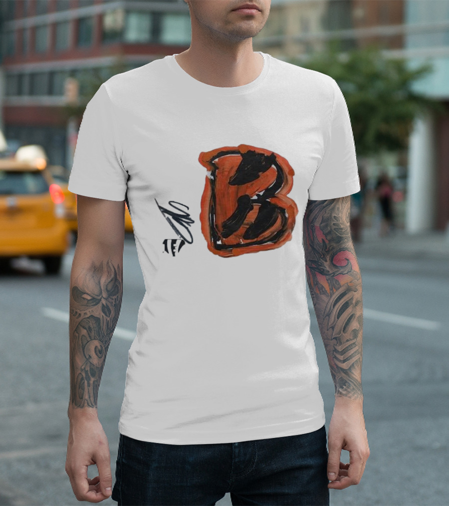 Jermaine Burton Cincinnati Bengals Paint Tri-Blend B T-Shirt
