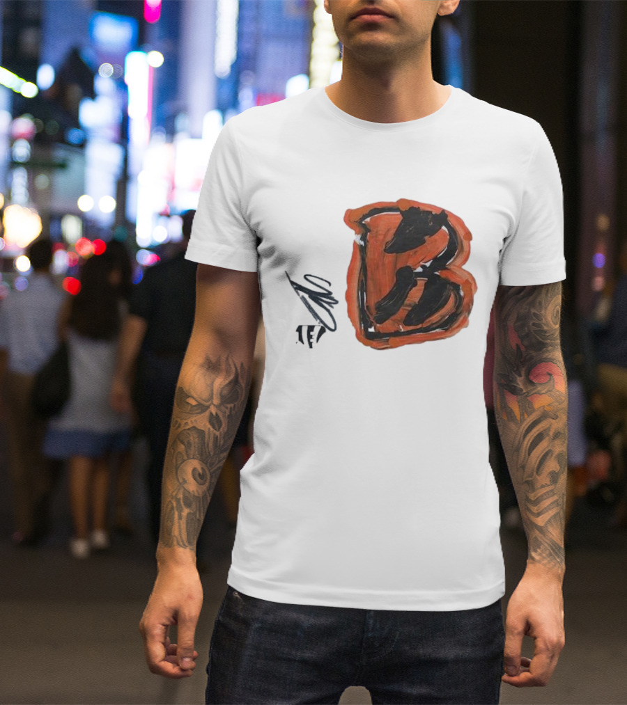 Jermaine Burton Cincinnati Bengals Paint Tri-Blend B T-Shirt