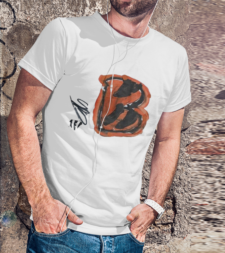 Jermaine Burton Cincinnati Bengals Paint Tri-Blend B T-Shirt
