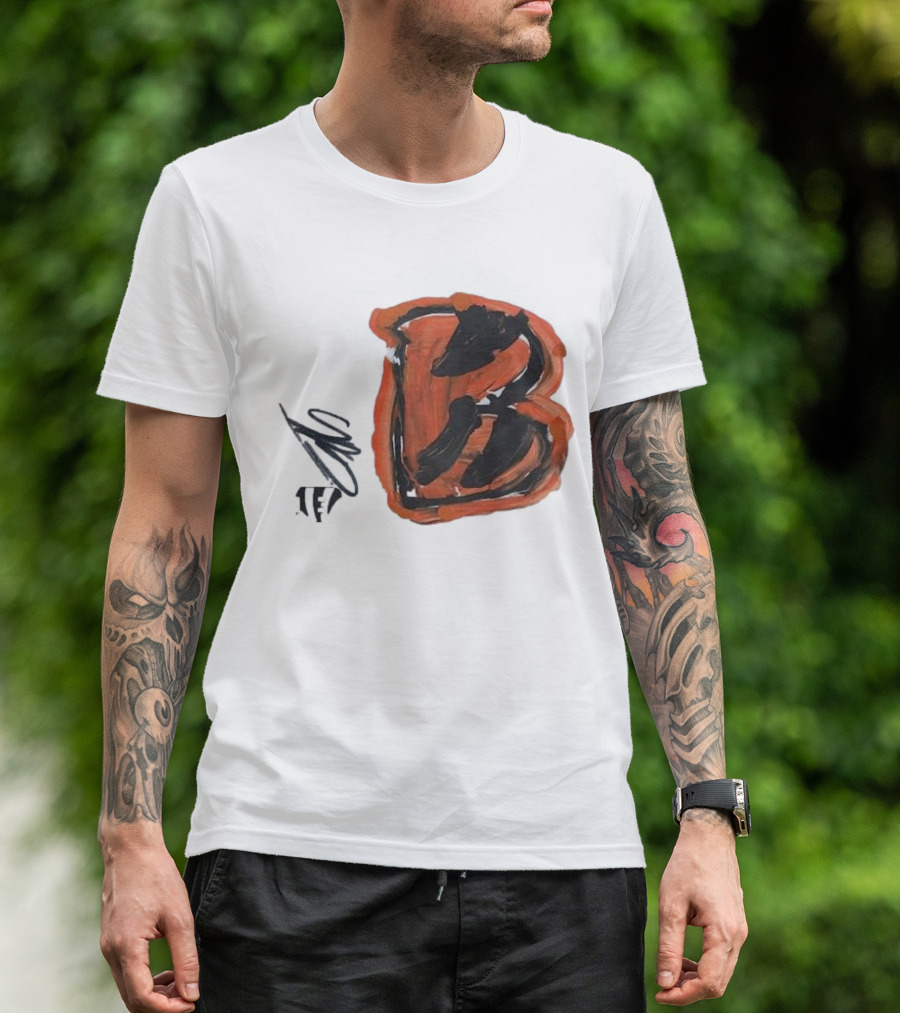 Jermaine Burton Cincinnati Bengals Paint Tri-Blend B T-Shirt