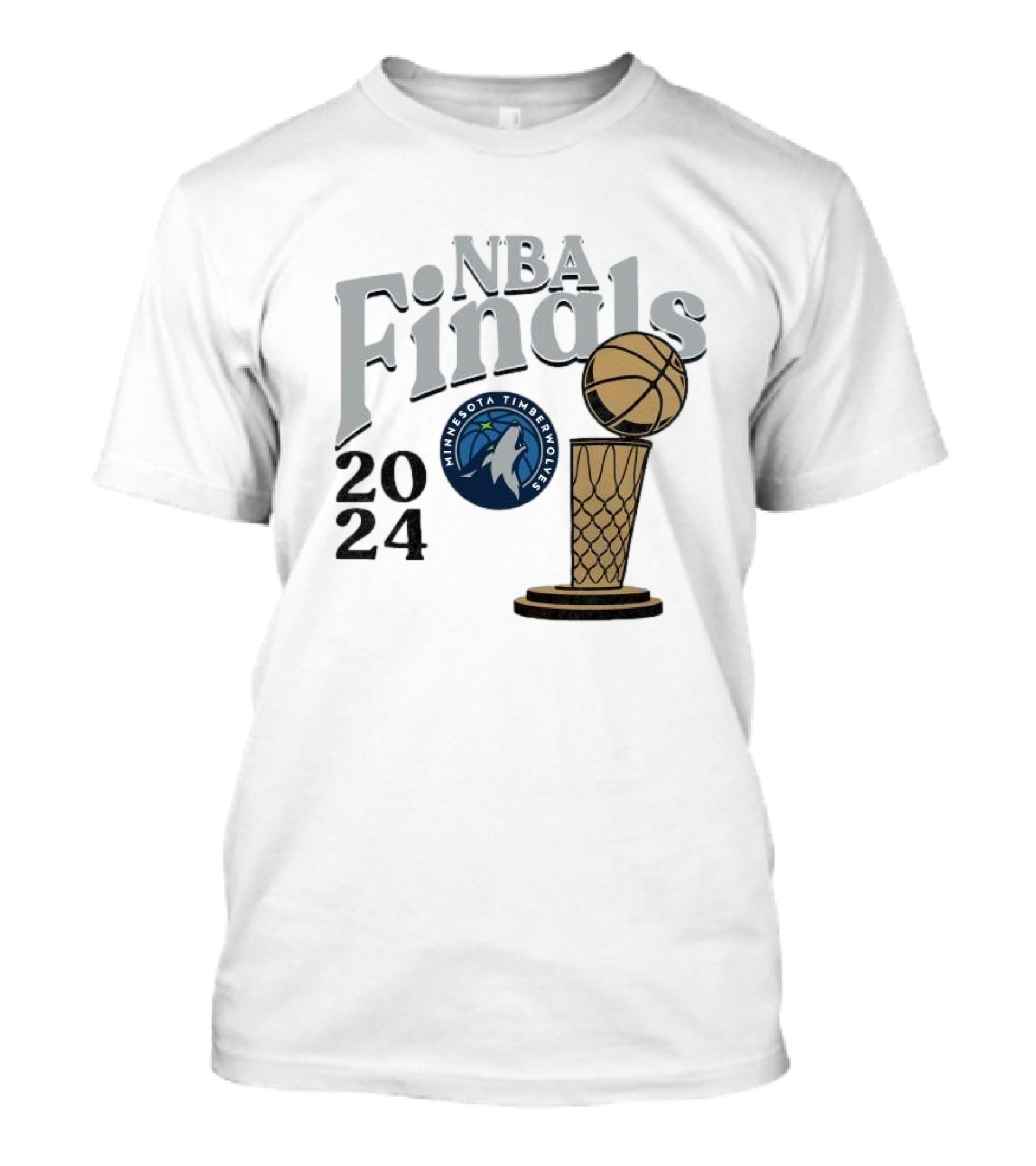 Minnesota Timberwolves 2024 NBA Finals Champions Trophy T-Shirt