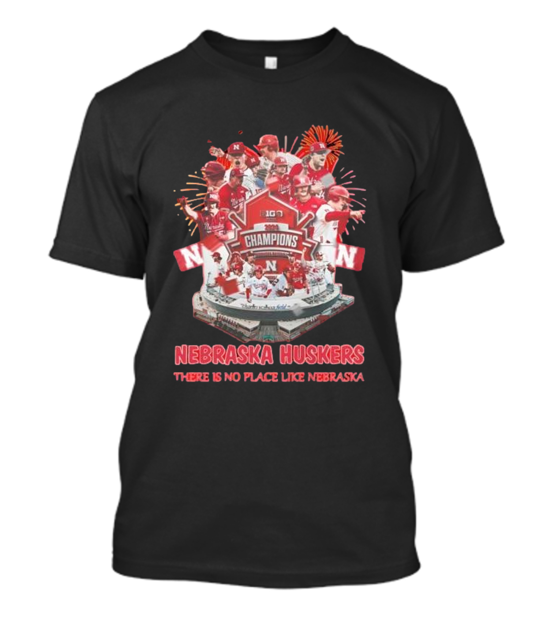 Nebraska Huskers 2024 Big Ten Champions There Is No Place Like Nebraska T-Shirt