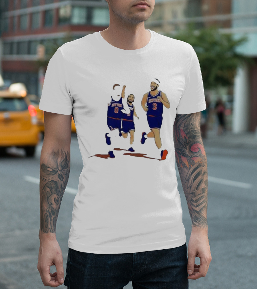 New York Knicks Donte DiVincenzo Jalen Brunson Josh Hart Villanova Basketball Team Players T-Shirt