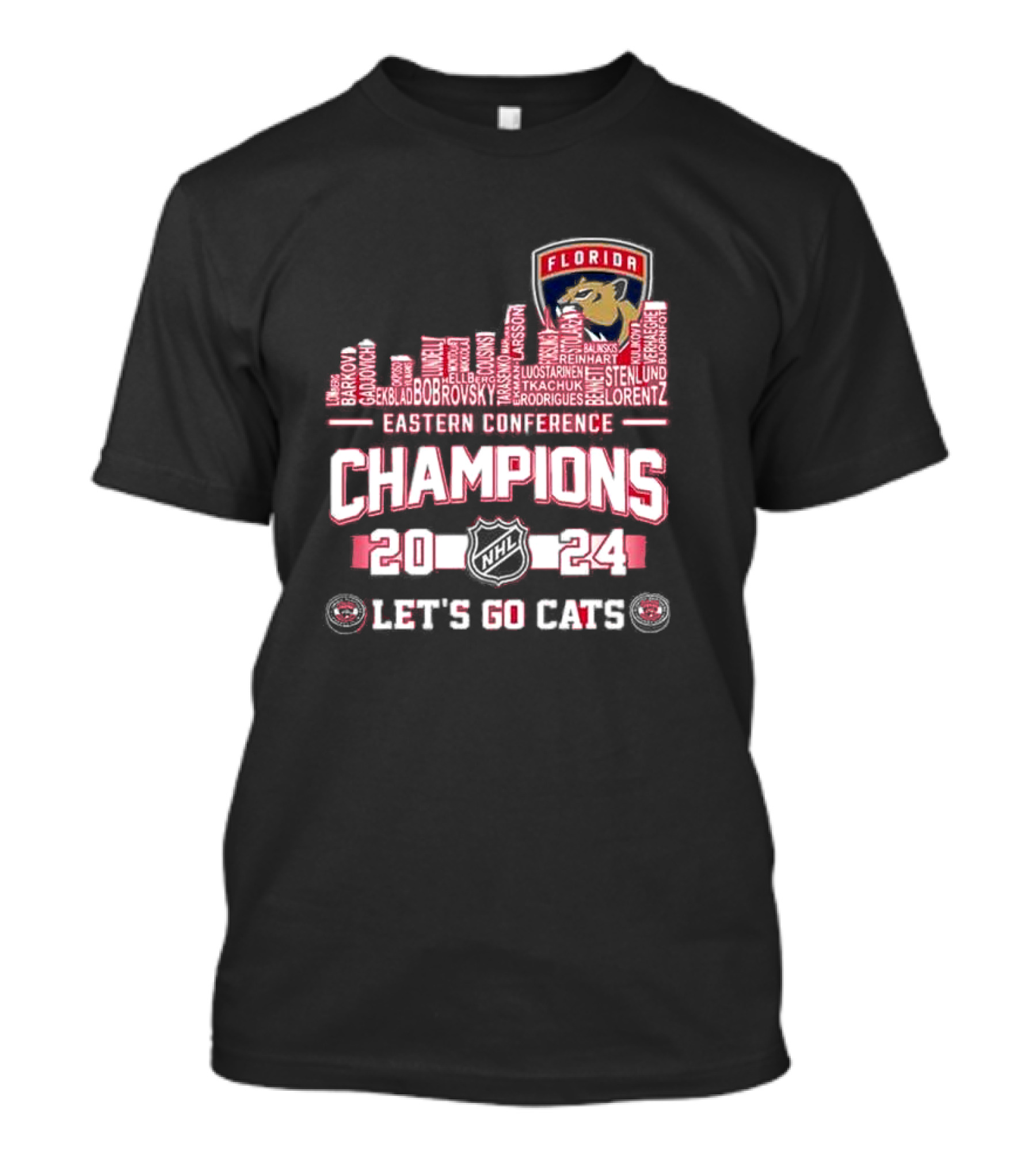 Florida Panthers 2024 Eastern Conference Champions NHL Let's Go Cats T-Shirt