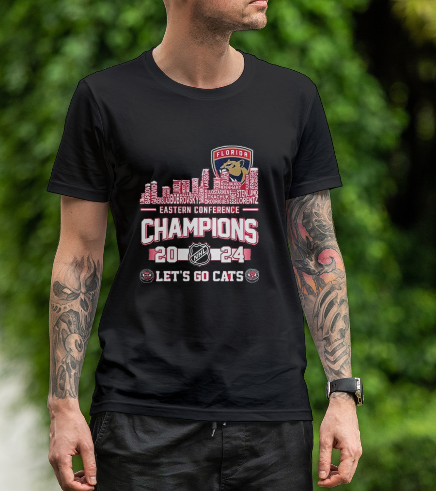 Florida Panthers 2024 Eastern Conference Champions NHL Let's Go Cats T-Shirt