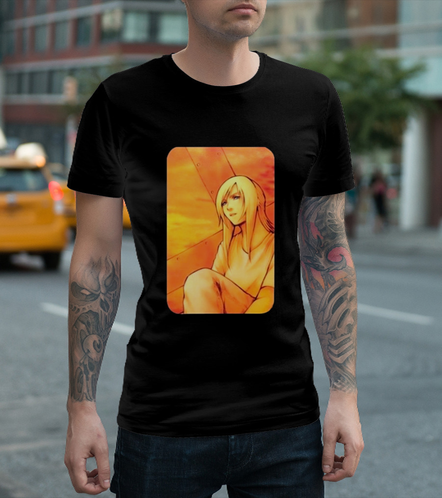 Parasite Eve Aya Brea Character Illustration Orange Background T-Shirt