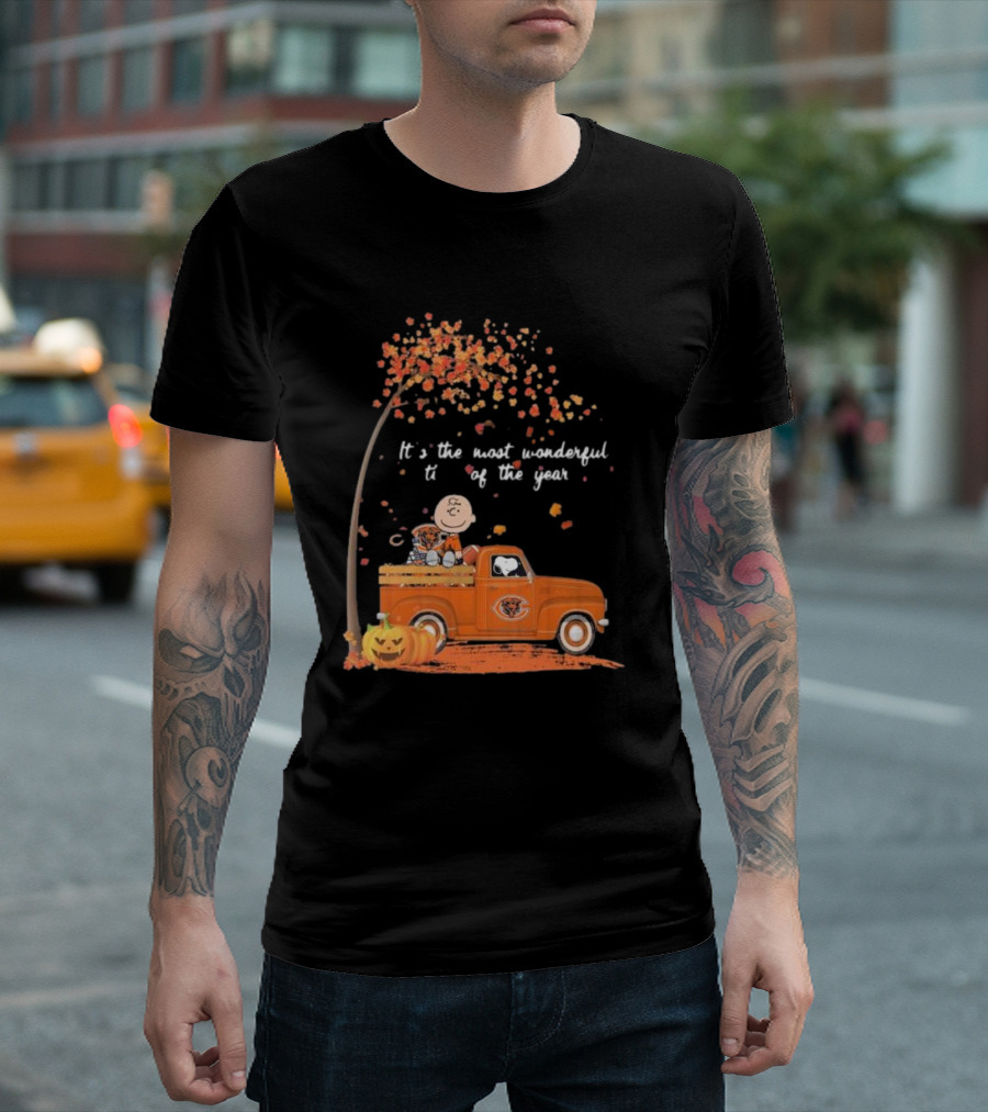 Charlie Brown Snoopy Chicago Bears Wonderful Time of the Year T-Shirt