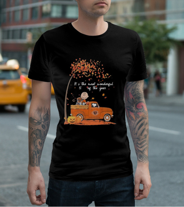 Charlie Brown Snoopy Chicago Bears Wonderful Time Of The Year T-Shirt