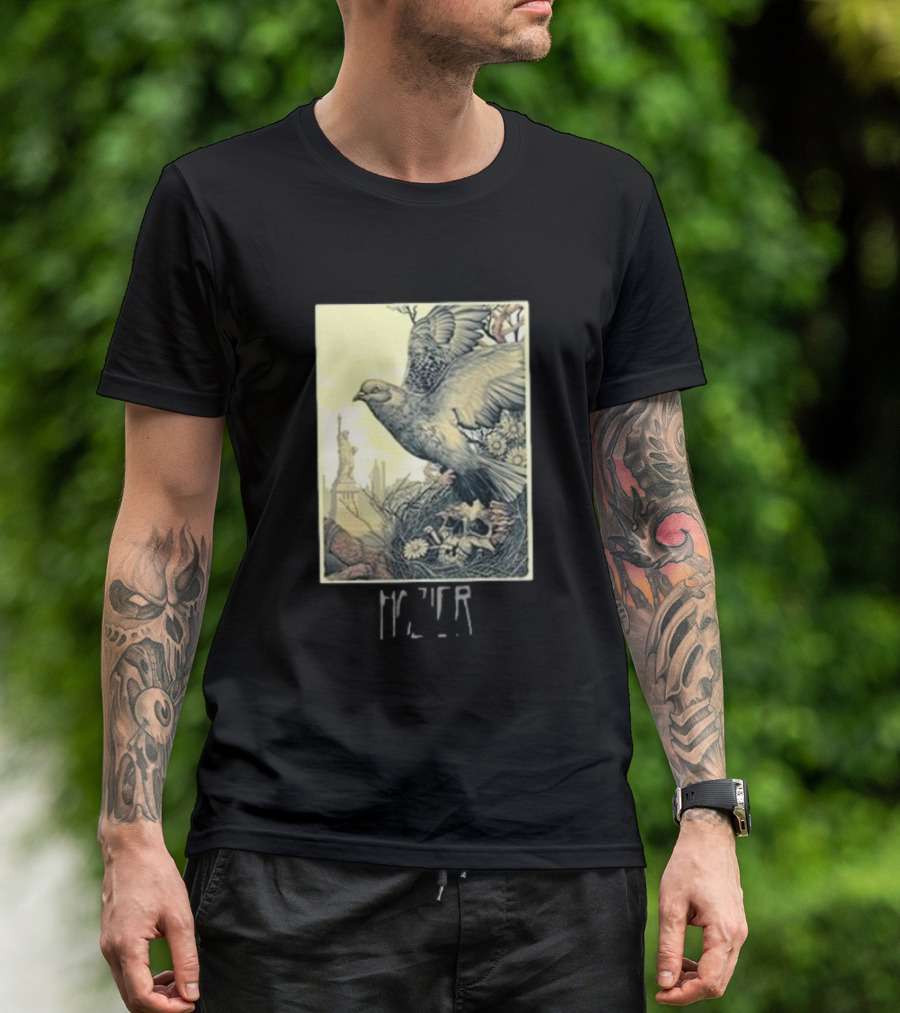 Hozier Forest Hills Stadium Queens NY June 4 2024 Concert Art With Statue Of Liberty And Dove T-Shirt
