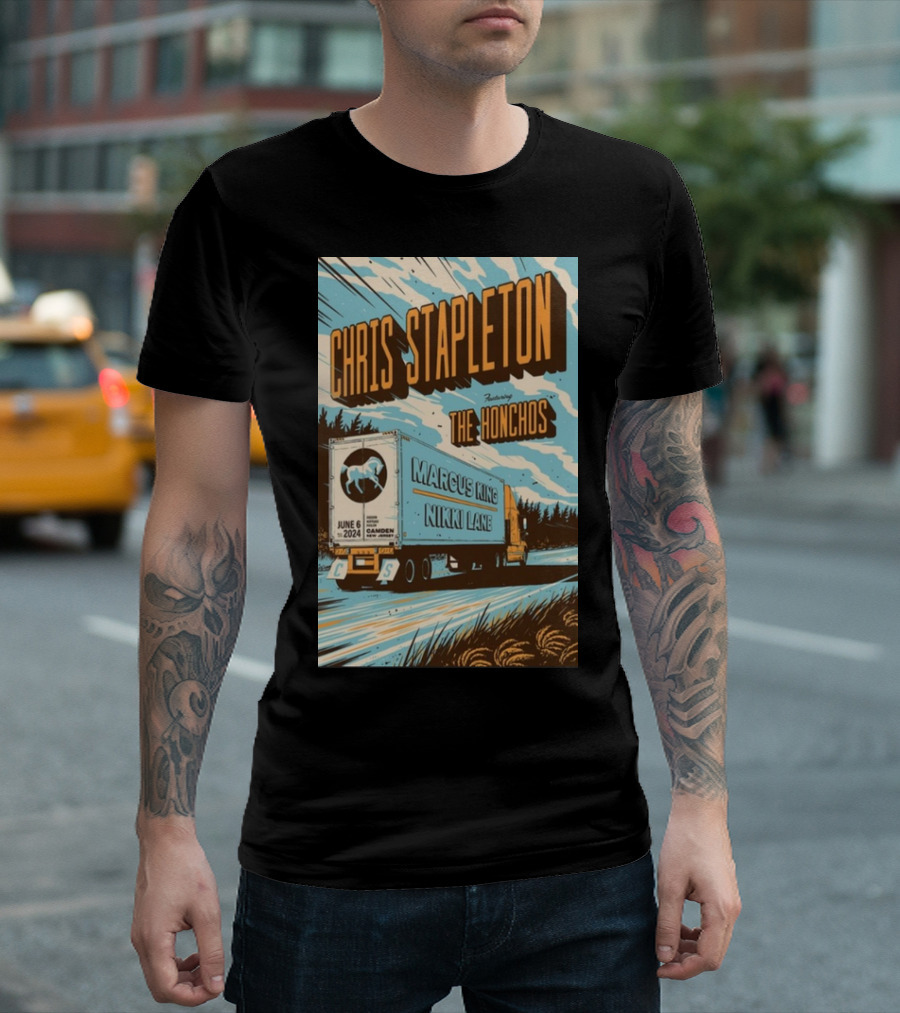 Chris Stapleton Featuring The Honchos Marcus King Nikki Lane June 6 2024 Freedom Mortgage Pavilion Camden NJ Truck T-Shirt