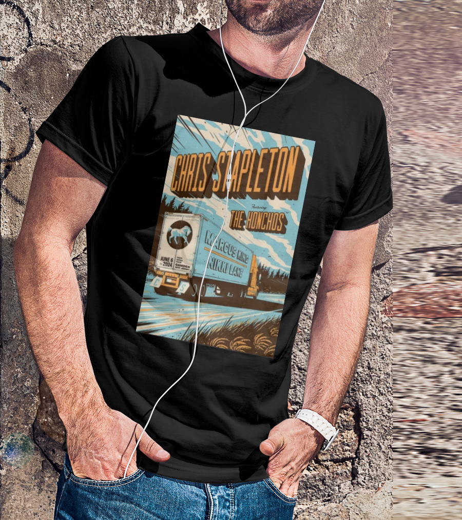 Chris Stapleton Featuring The Honchos Marcus King Nikki Lane June 6 2024 Freedom Mortgage Pavilion Camden NJ Truck T-Shirt