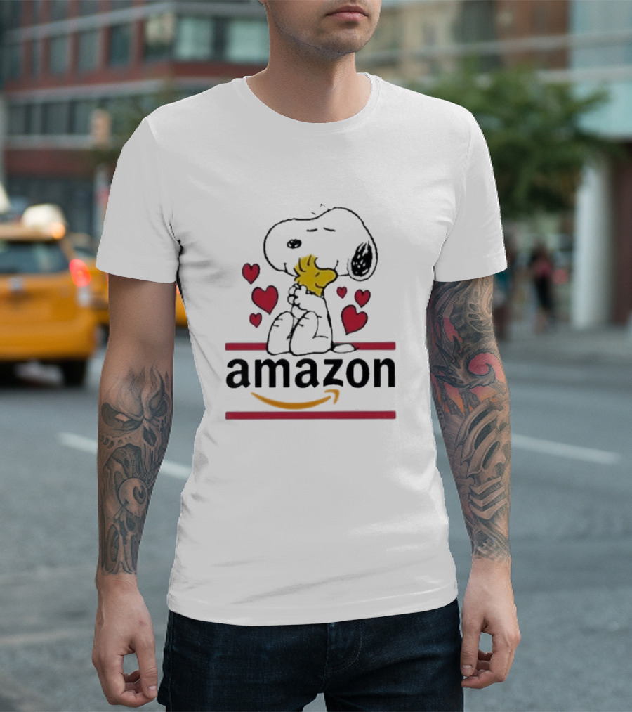 Snoopy Woodstock Hearts Amazon T-Shirt