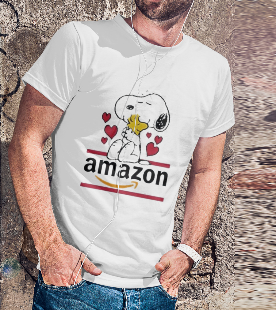 Snoopy Woodstock Hearts Amazon T-Shirt
