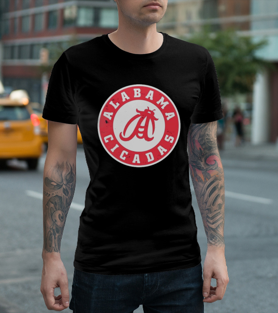 Alabama Cicadas Football Team NCAA Logo Red Circle T-Shirt