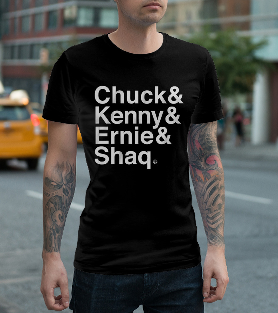 Chuck Kenny Ernie Shaq NBA Basketball Crew Members T-Shirt