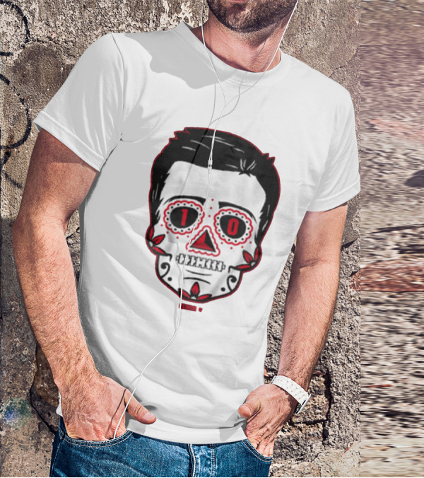 Drake Maye Sugar Skull Football Themed T-Shirt