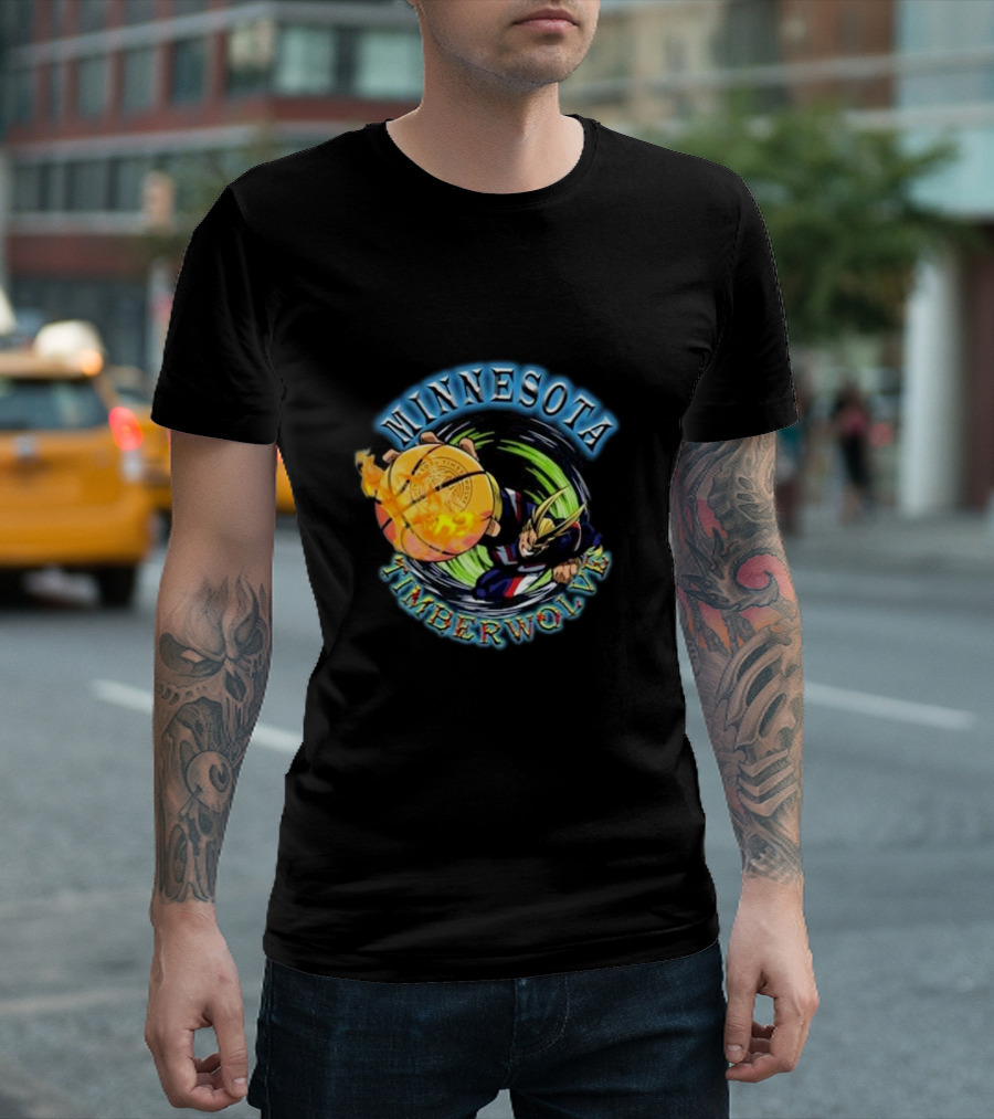 Minnesota Timberwolves NBA X My Hero Academia All Might Smash Champions T-Shirt