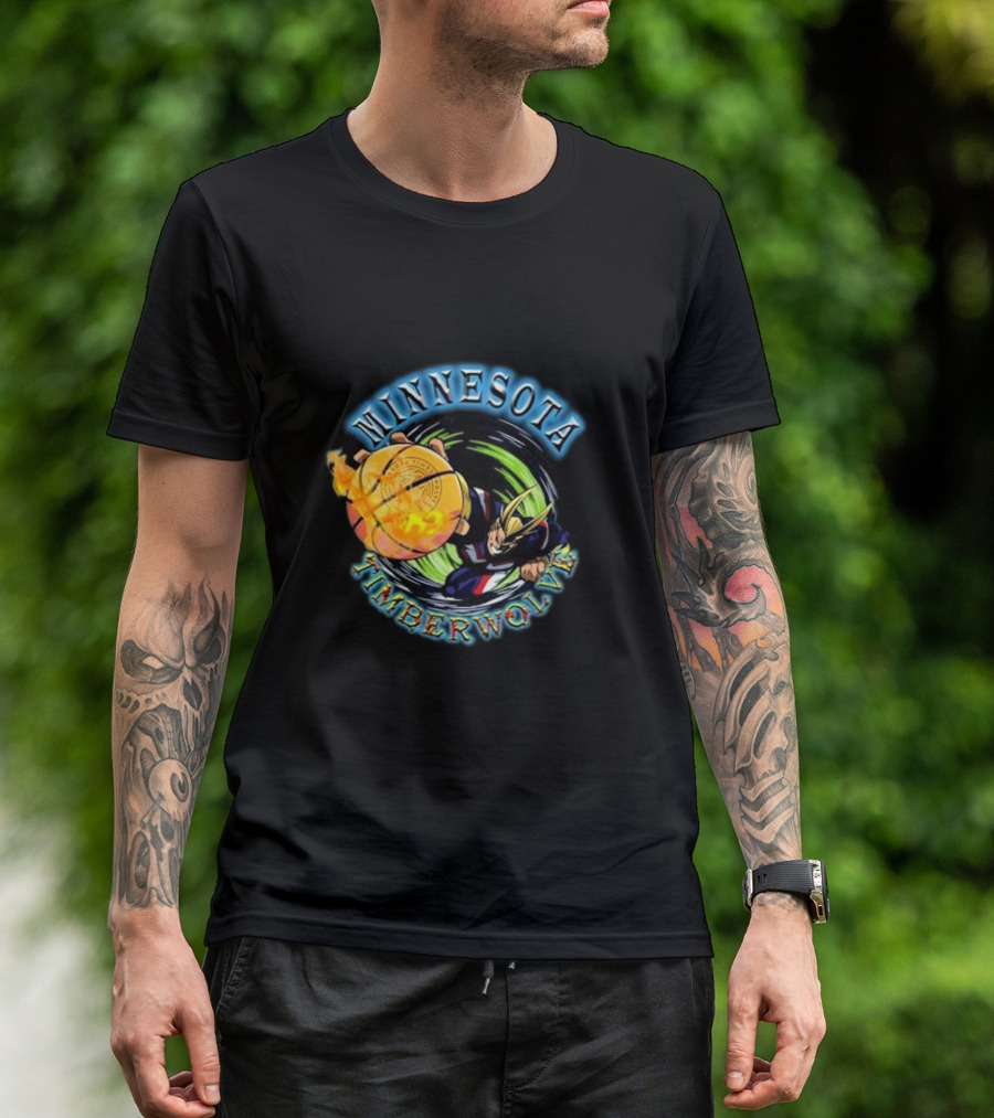 Minnesota Timberwolves NBA X My Hero Academia All Might Smash Champions T-Shirt