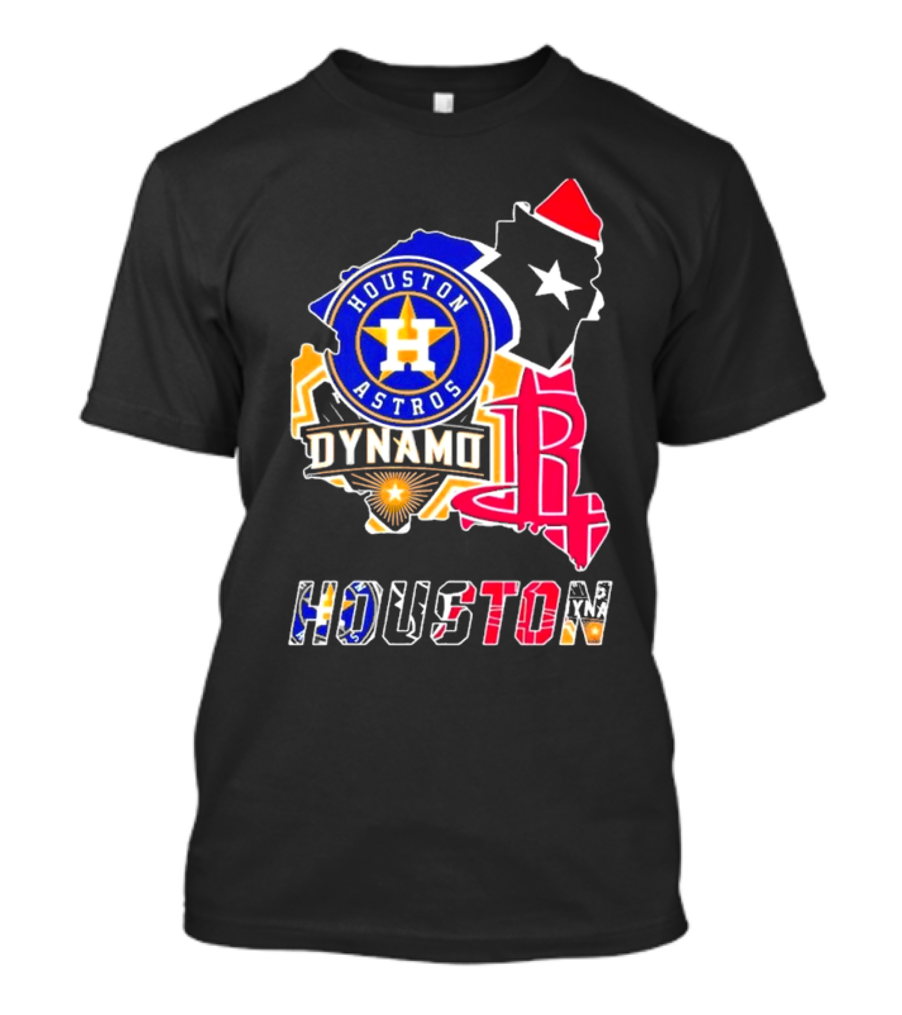 Houston Astros Dynamo Rockets Texas Map Sports Team T-Shirt