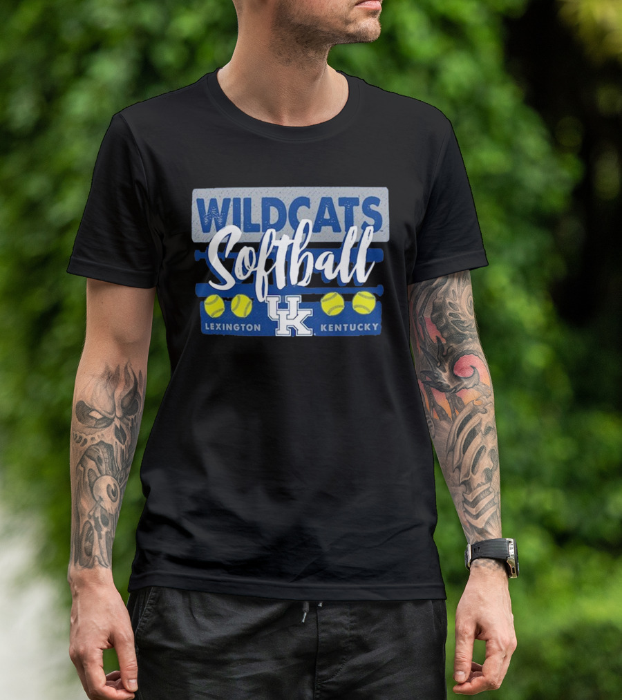 Wildcats Softball Kentucky Lexington UK Bats And Balls T-Shirt