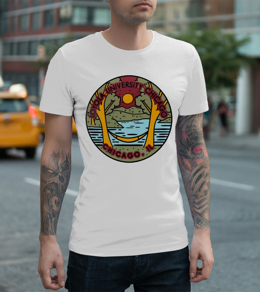 Loyola University Chicago IL Scenic Landscape Ramblers Comfort Colors T-Shirt