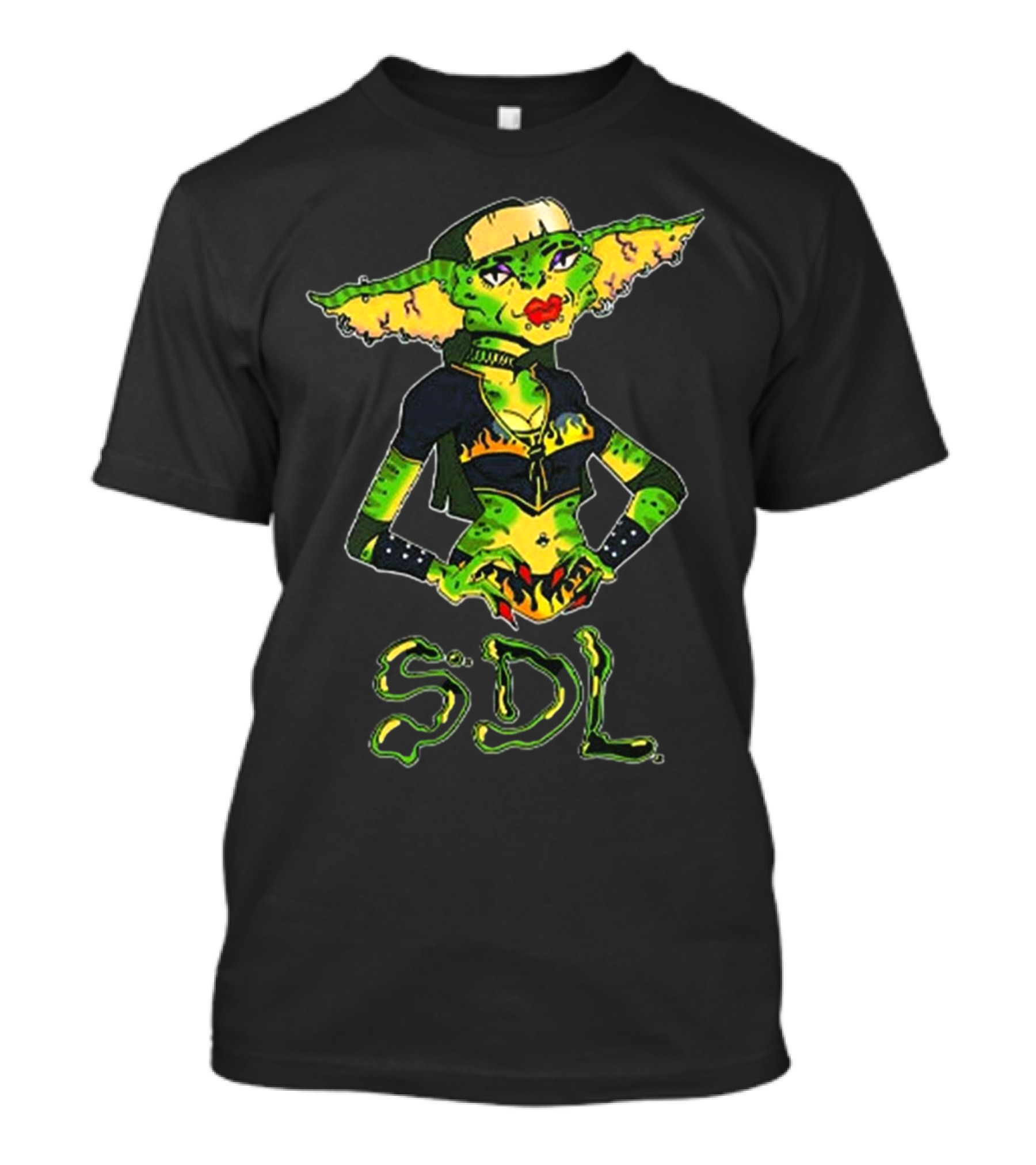 Steph De Lander SDL Gremlin Character In Punk T-Shirt