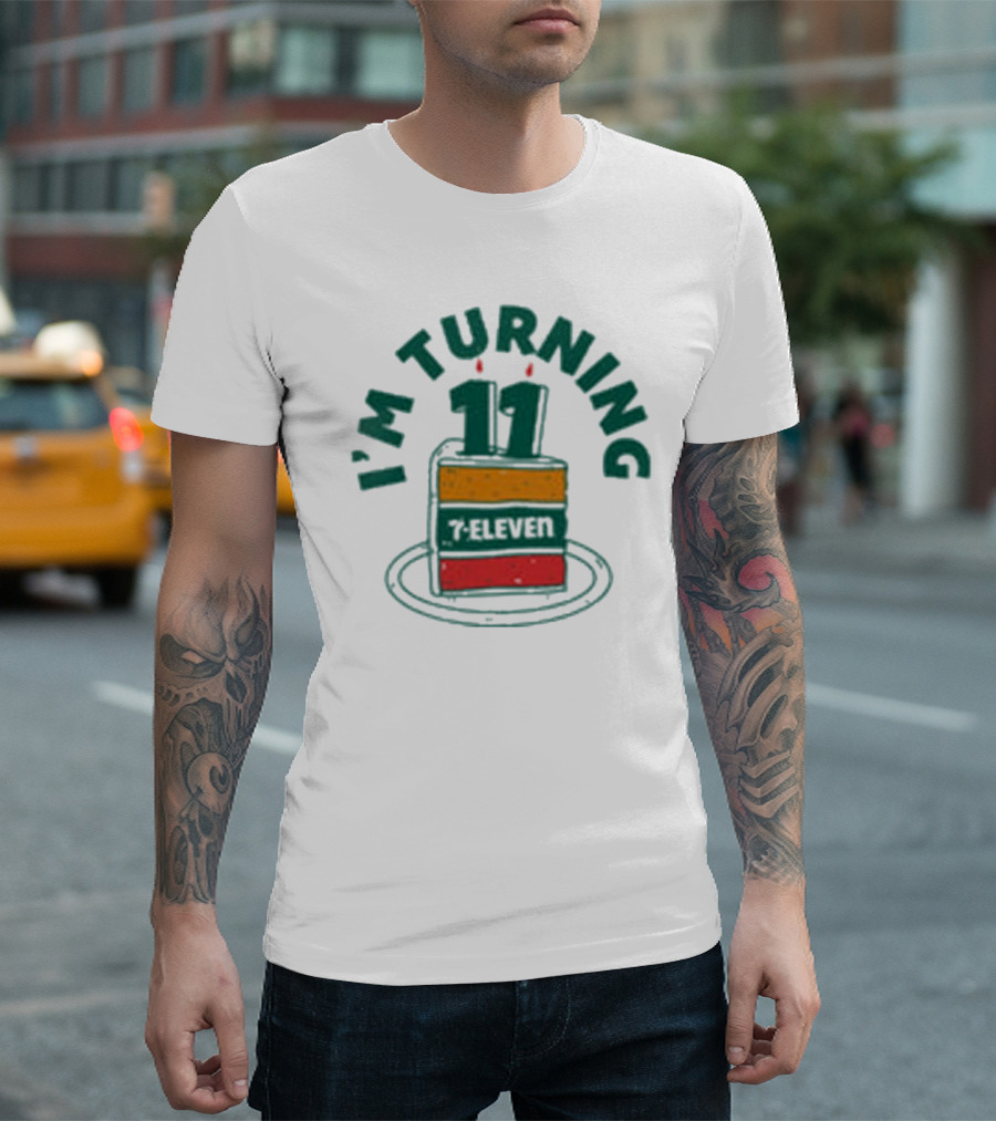 I'M TURNING 11 7-ELEVEN BIRTHDAY CAKE SLICE T-Shirt