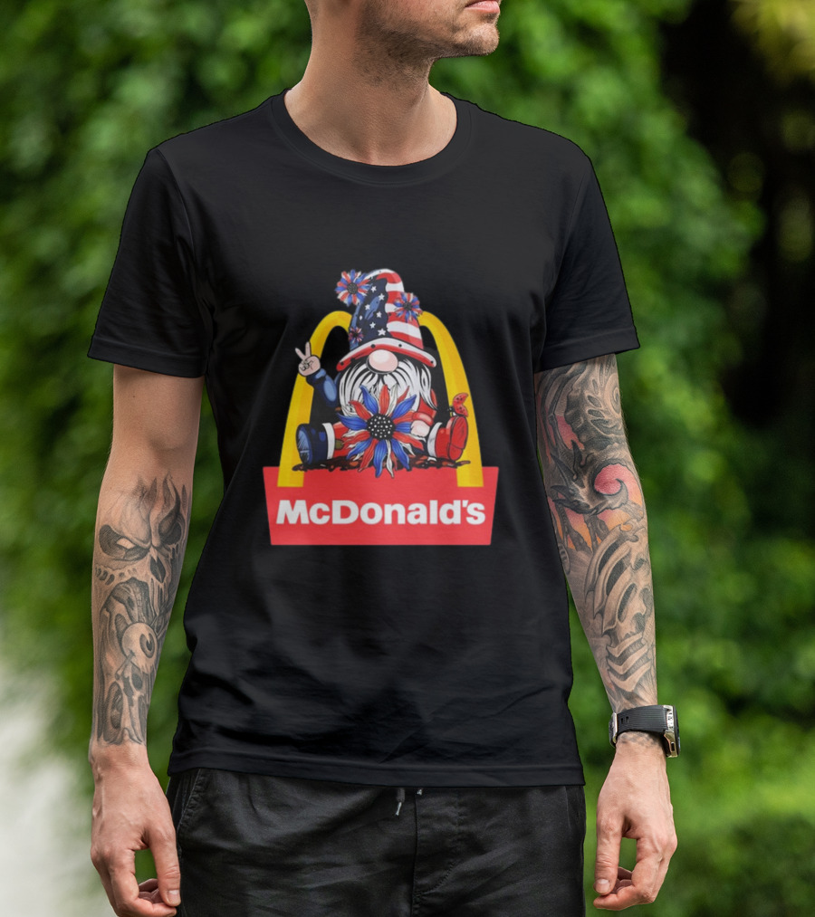 Gnomes McDonald’s Patriotic 4th Of July USA Flag T-Shirt
