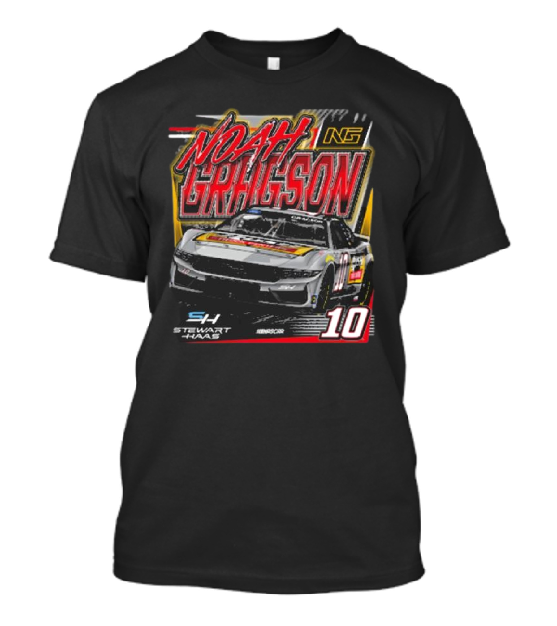 Noah Gragson 2024 Stewart-Haas Racing 10 Car Design With Rush Truck Centers Branding T-Shirt