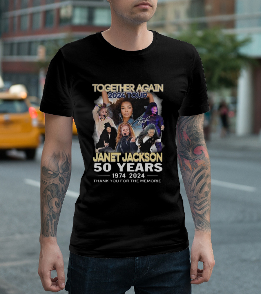 Together Again 2024 Tour Janet Jackson 50 Years 1974-2024 Thank You For The Memories T-Shirt
