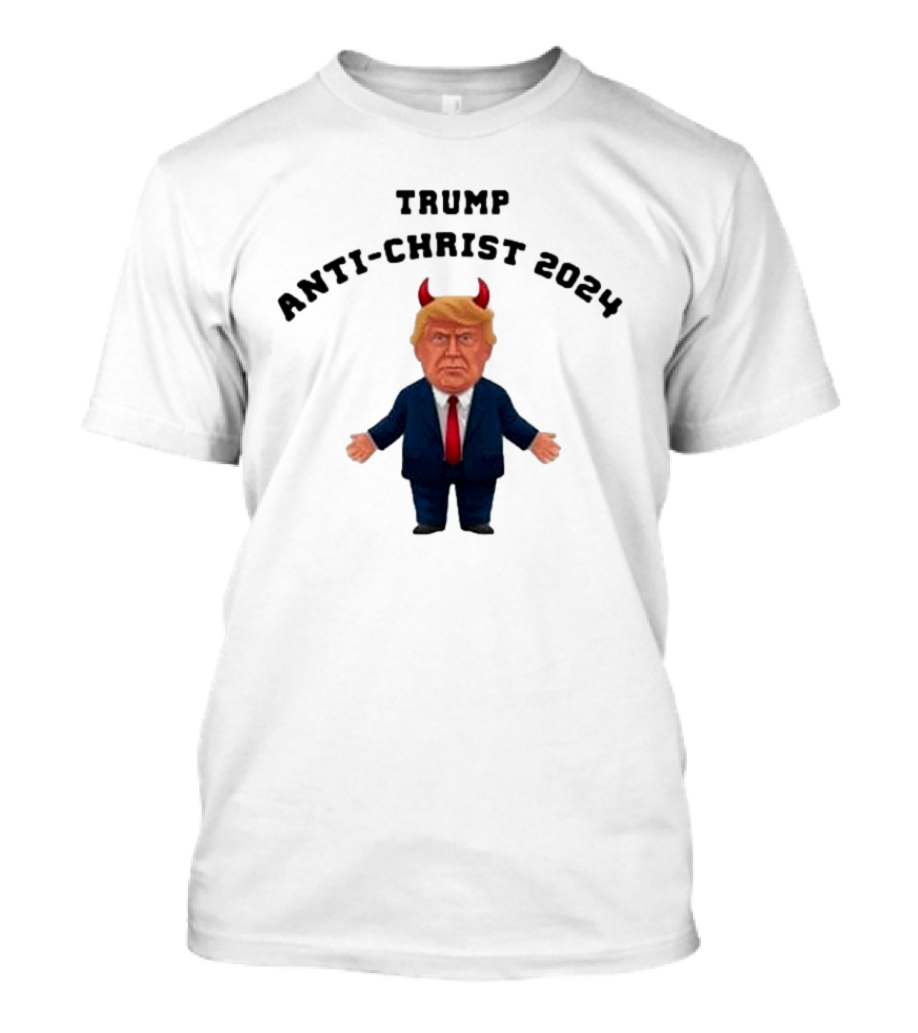 Trump Anti-Christ 2024 Red Horns Image T-Shirt