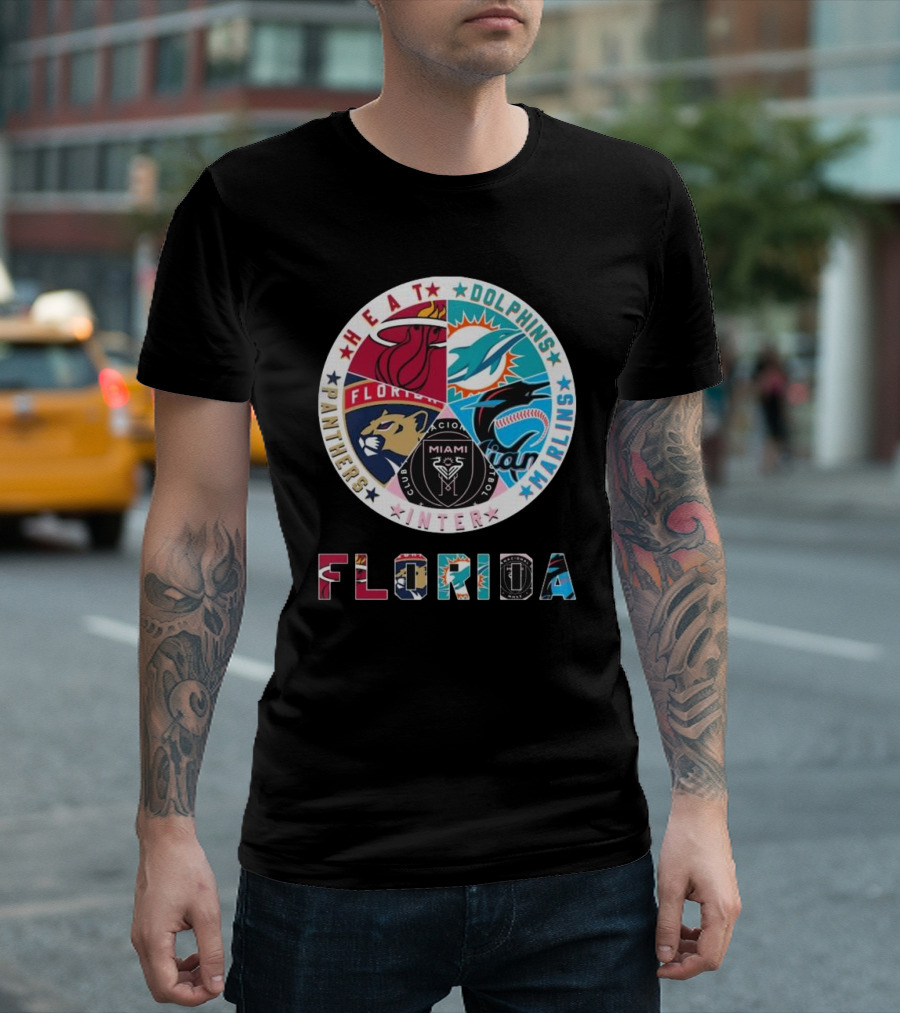 Florida Heat Dolphins Marlins Inter Panthers Sports T-Shirt
