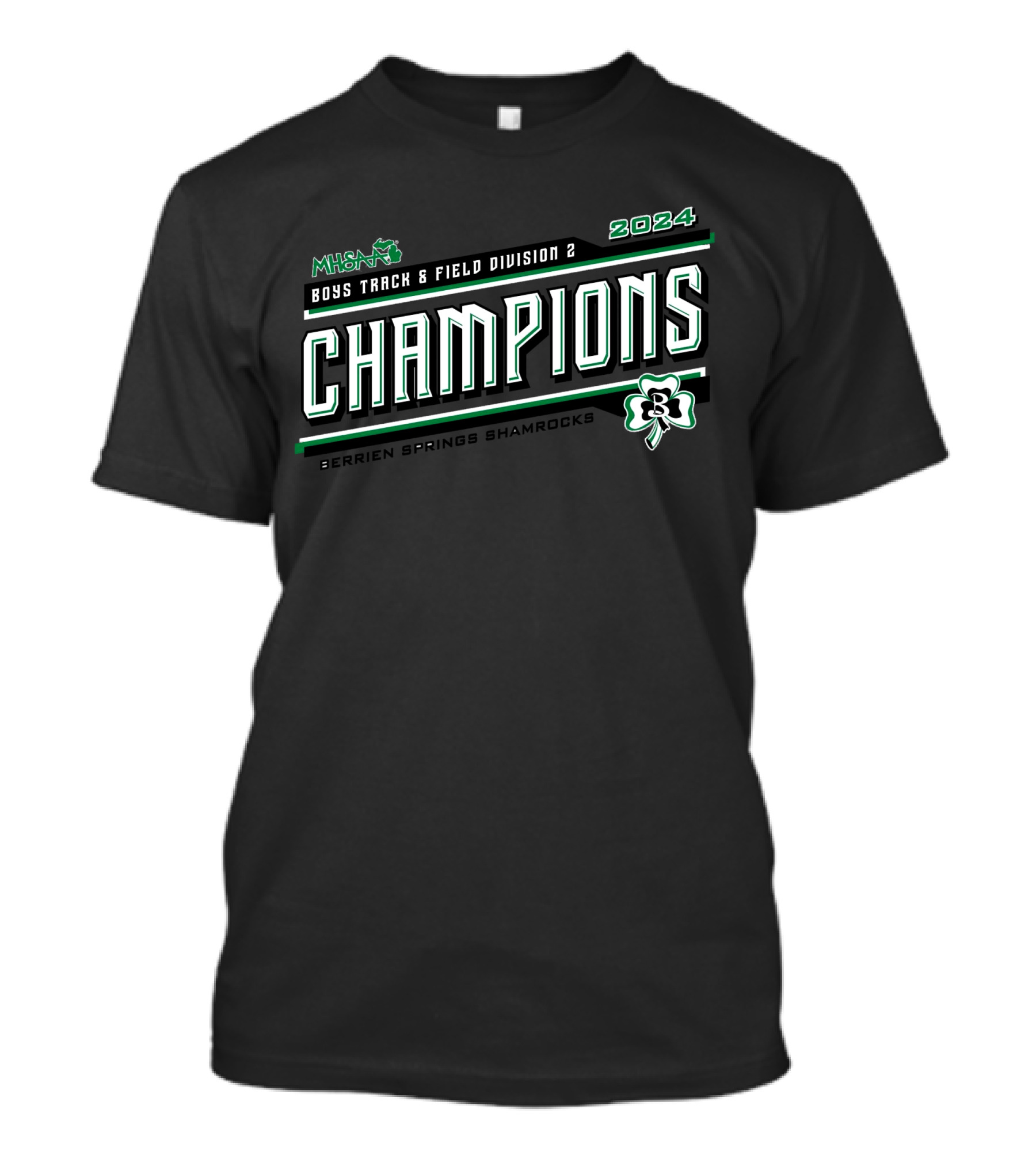 MHSAA 2024 Boys Track And Field Division 2 Champions Berrien Springs Shamrocks T-Shirt