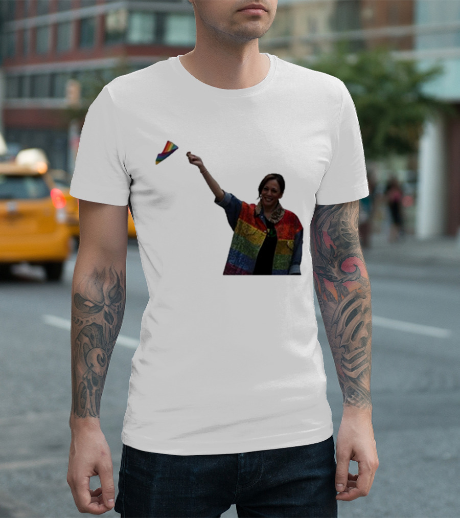 Joe Biden Kamala Harris Pride Rainbow Flag T-Shirt