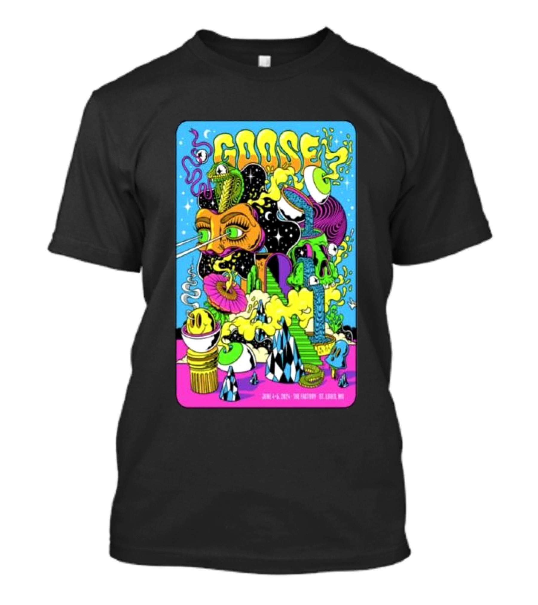 Goose The Factory Chesterfield June 4-6 2024 St. Louis MO Psychedelic T-Shirt