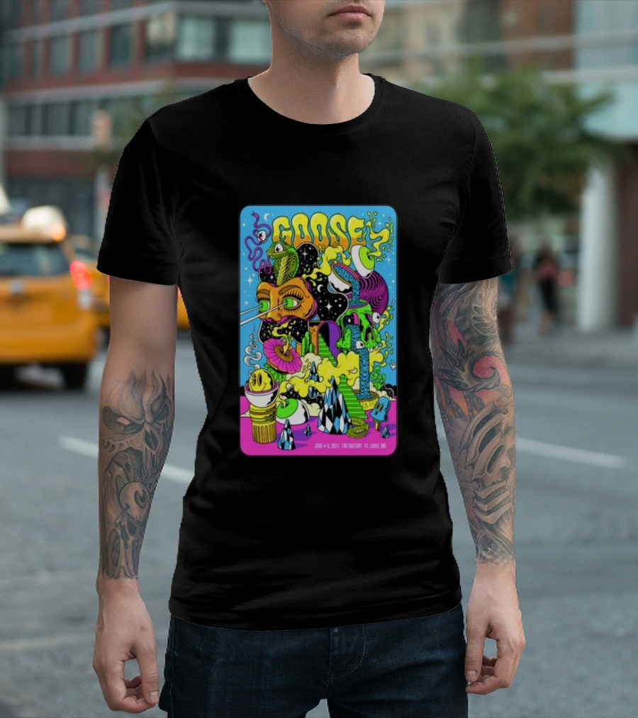 Goose The Factory Chesterfield June 4-6 2024 St. Louis MO Psychedelic T-Shirt