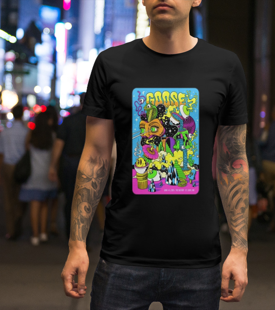 Goose The Factory Chesterfield June 4-6 2024 St. Louis MO Psychedelic T-Shirt