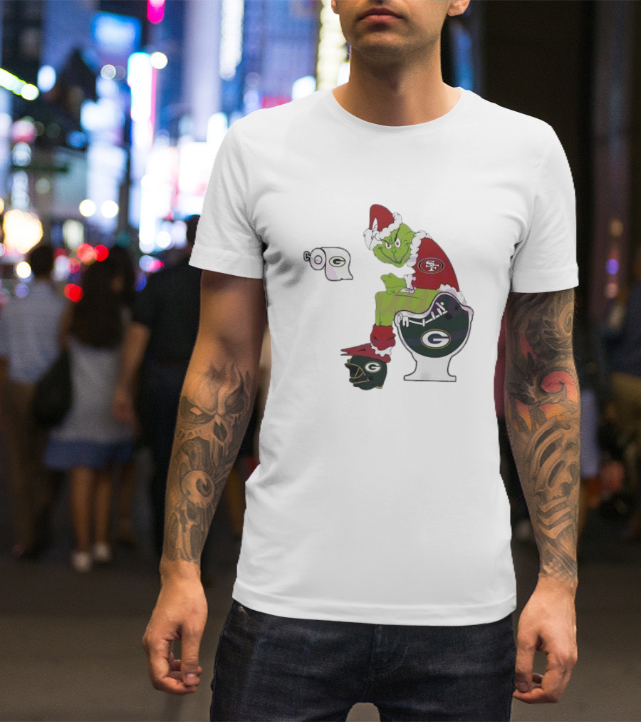Grinch San Francisco 49ers Toilet Green Bay Packers 2024 Playoffs T-Shirt