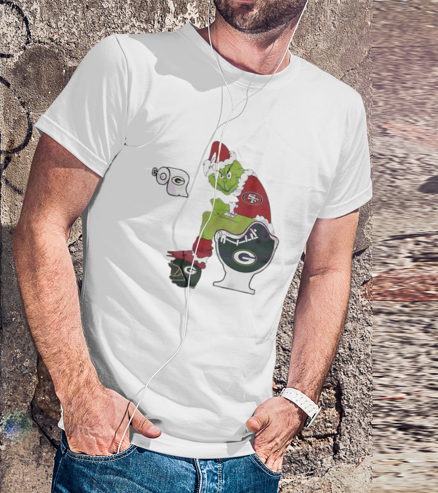 Grinch San Francisco 49ers Toilet Green Bay Packers 2024 Playoffs T-Shirt