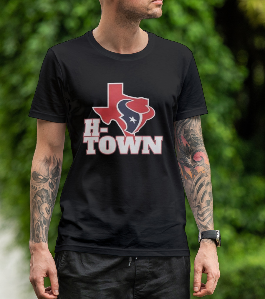 Houston Texans H-Town Texas Outline T-Shirt