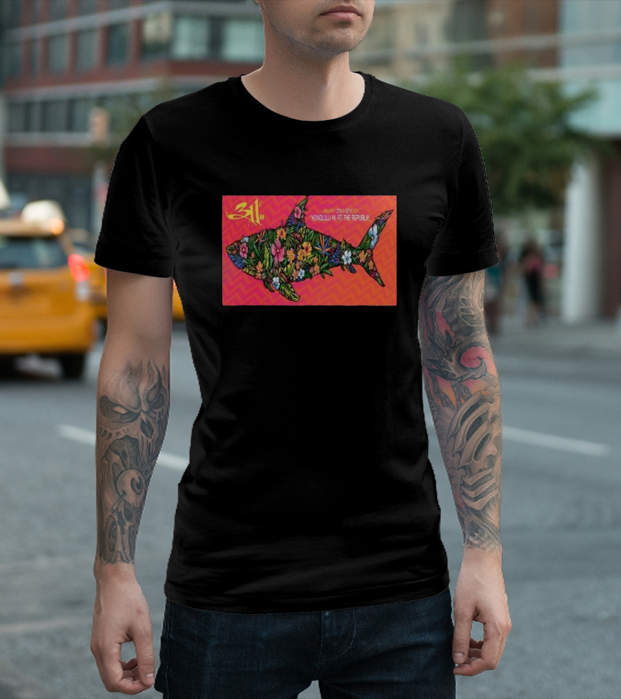311 January 17-18 Honolulu HI The Republik Floral Shark T-Shirt