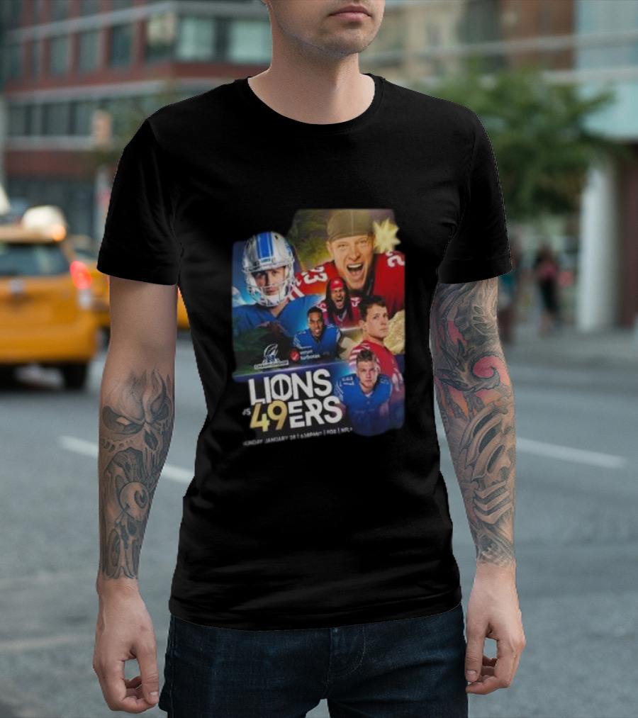 Lions vs 49ers NFC Championship Set for Sunday January 28 on FOX NFL T-Shirt