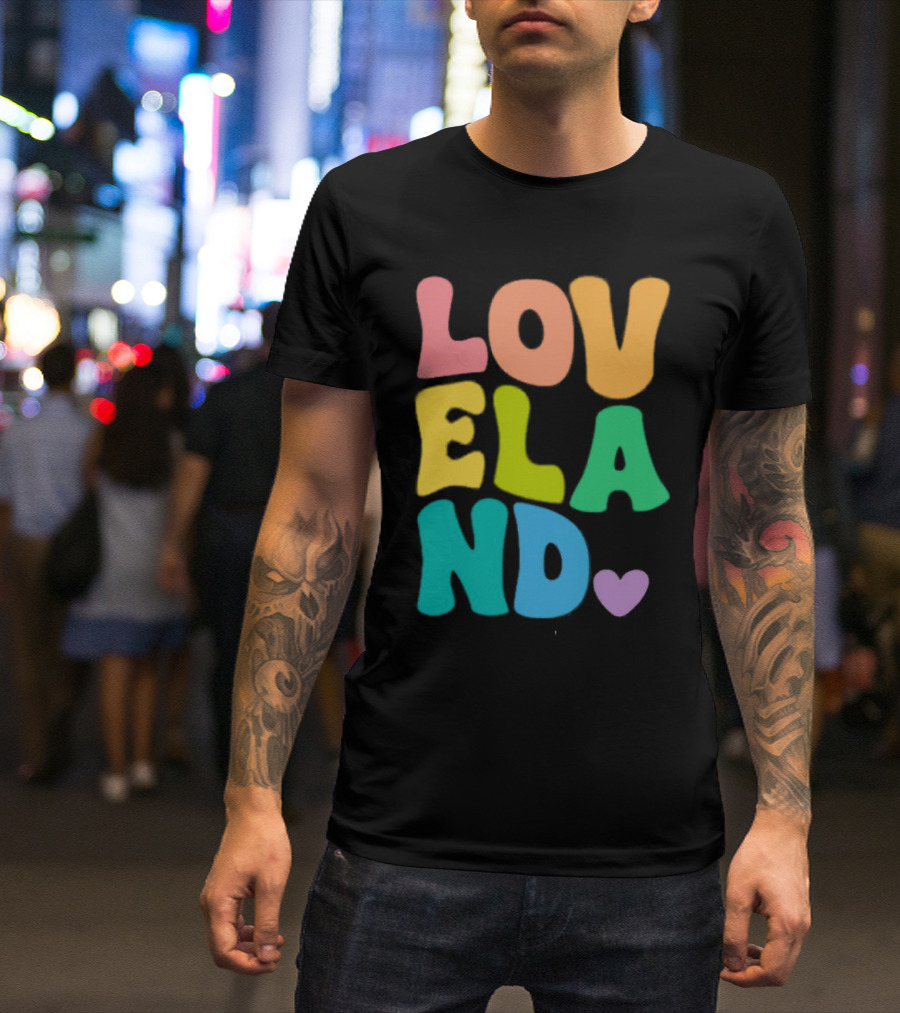 Loveland Rainbow Letters With Heart T-Shirt