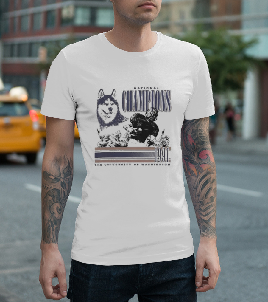 National Champions Washington Huskies 1991 The University Of Washington T-Shirt
