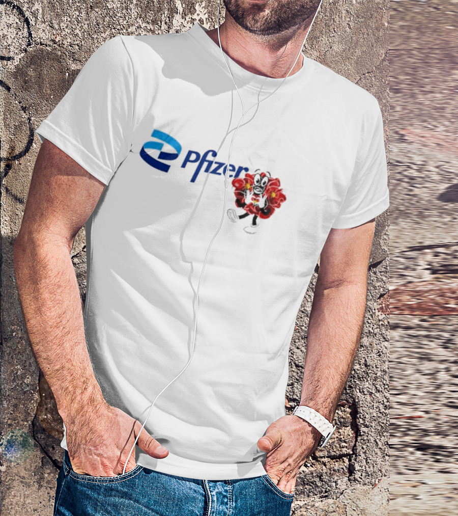 Pfizer New Mascot Clotty With Bear Character And Energy Burst T-Shirt
