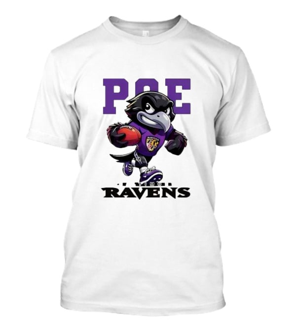 Poe Baltimore Ravens Mascot Football Character T-Shirt