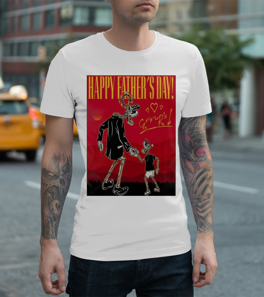 Happy Father’s Day Guns N' Roses Skeletons Art T-Shirt